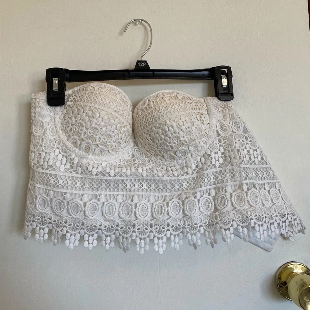 Forever 21 White Lace Bustier Top - Picture 1 of 2